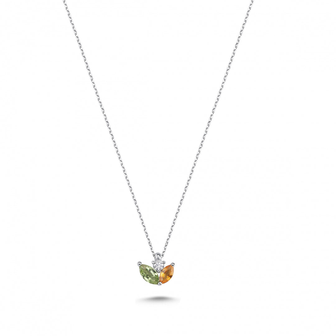 0.44 Karat Renkli Stone Set Diamond Necklace
