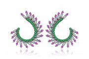1.31 Karat Renkli Stone Set Diamond Earrings
