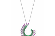 0.65 Karat Renkli Stone Set Diamond Necklace