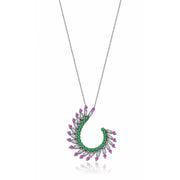 0.65 Karat Renkli Stone Set Diamond Necklace