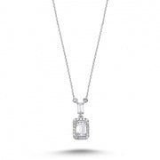 14ct Baguette Stone Set Gold Necklace
