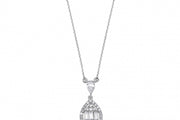 14ct Baguette Stone Set Gold Necklace