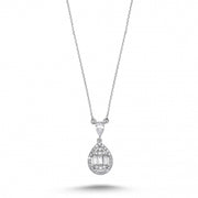 14ct Baguette Stone Set Gold Necklace