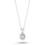 Load image into Gallery viewer, 14ct Baguette Stone Set White Gold Necklace