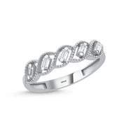 14ct Baguette Stone Set Yarimtur Gold Ring
