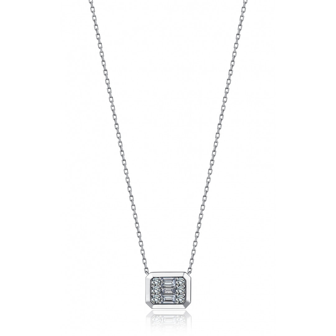 0.18 Karat Baguette Diamond Necklace