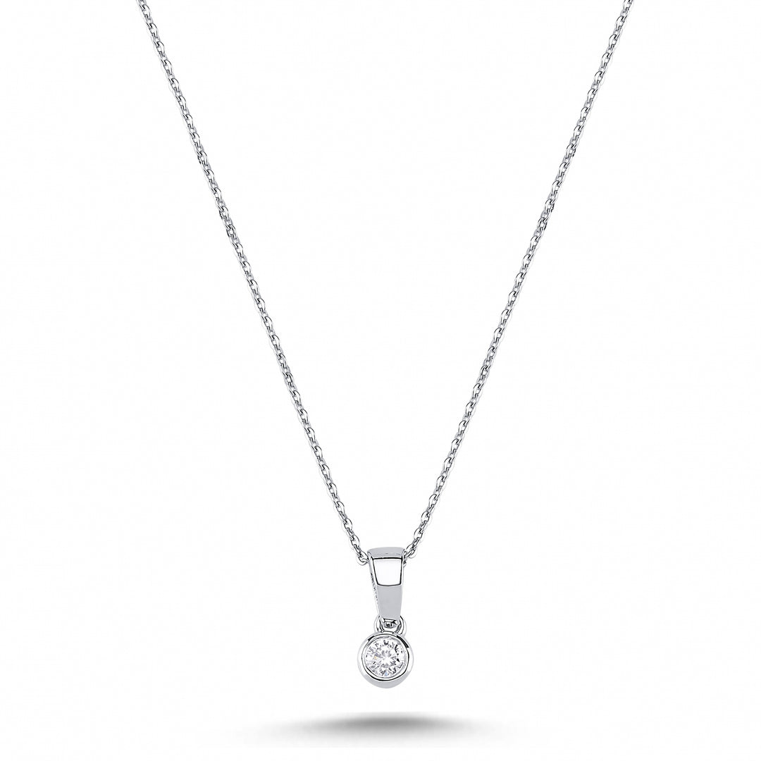 0.05 Karat Solitaire Diamond Necklace
