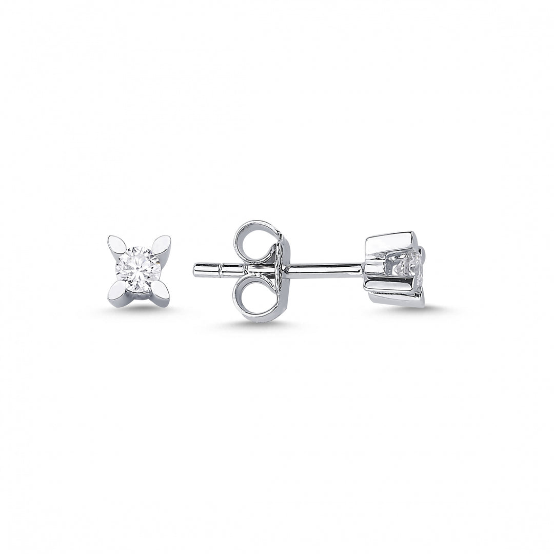 0.17 Karat Solitaire Diamond Earrings