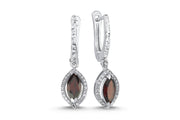 0.92 Karat Garnet Diamond Earrings