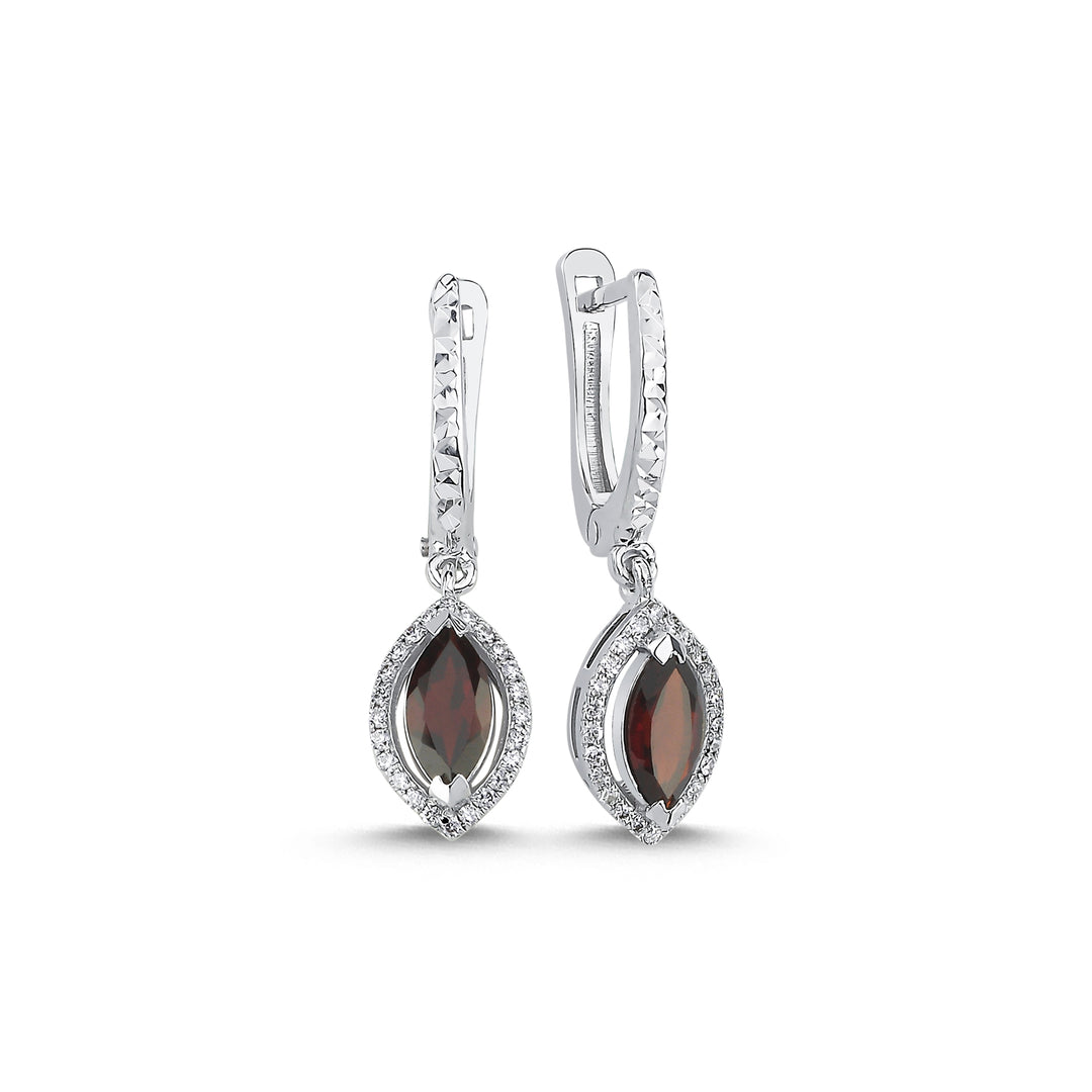 0.92 Karat Garnet Diamond Earrings