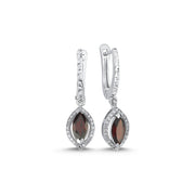 0.92 Karat Garnet Diamond Earrings