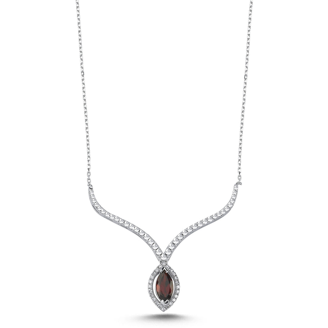 0.48 Karat Garnet Diamond Necklace