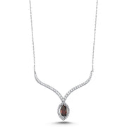 0.48 Karat Garnet Diamond Necklace