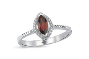 0.47 Karat Garnet Diamond Ring