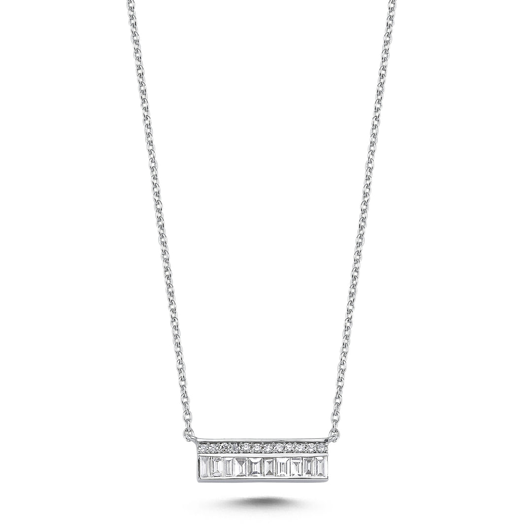 0.29 Karat Baguette Diamond Necklace