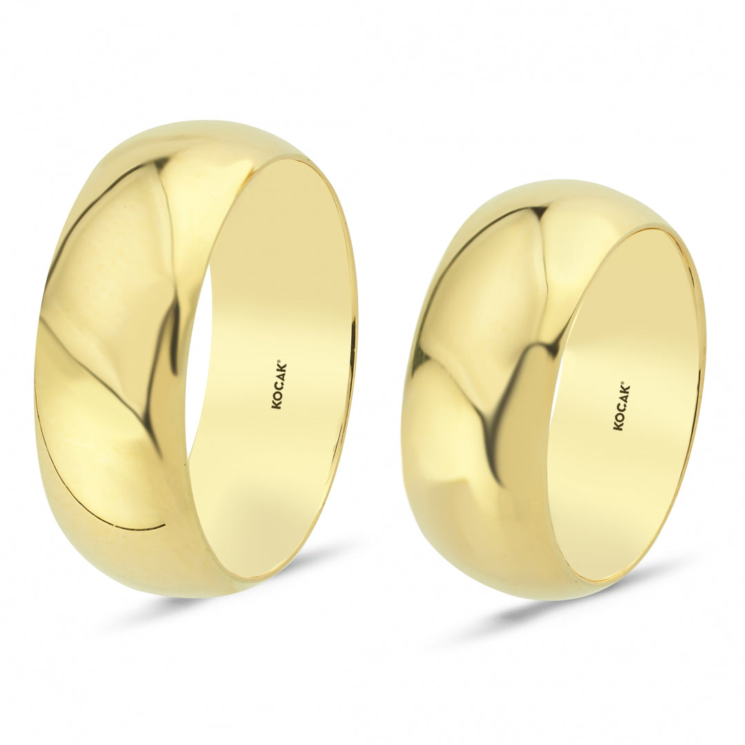 14ct 8mm Solid Domed Gold Wedding Ring