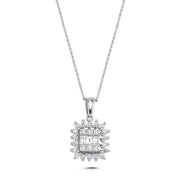 0.47 Karat Baguette Stone Set Diamond Necklace
