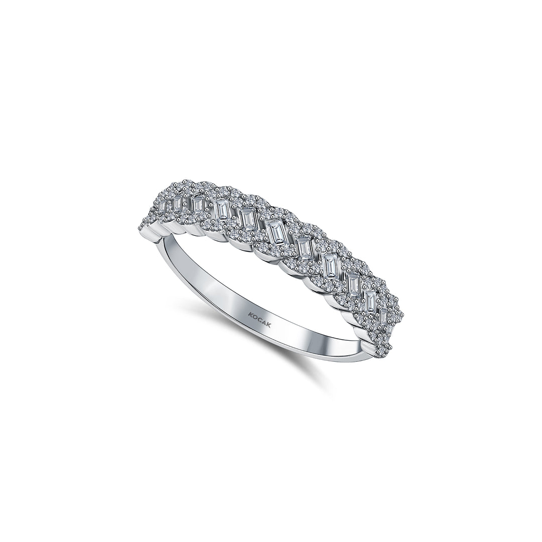 0.44 Karat Baguette Stone Set Diamond Ring