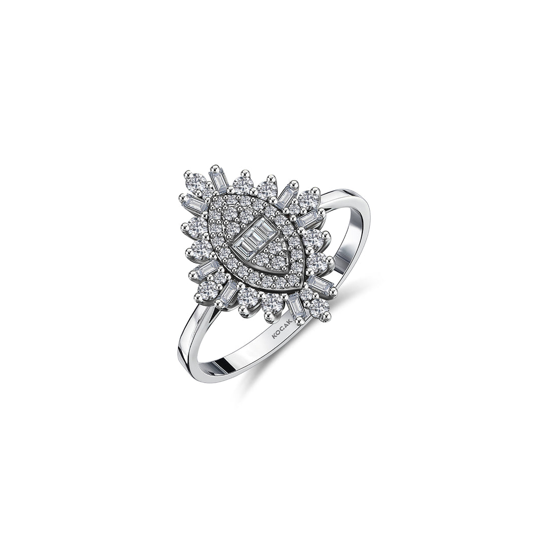 0.42 Karat Baguette Stone Set Diamond Ring