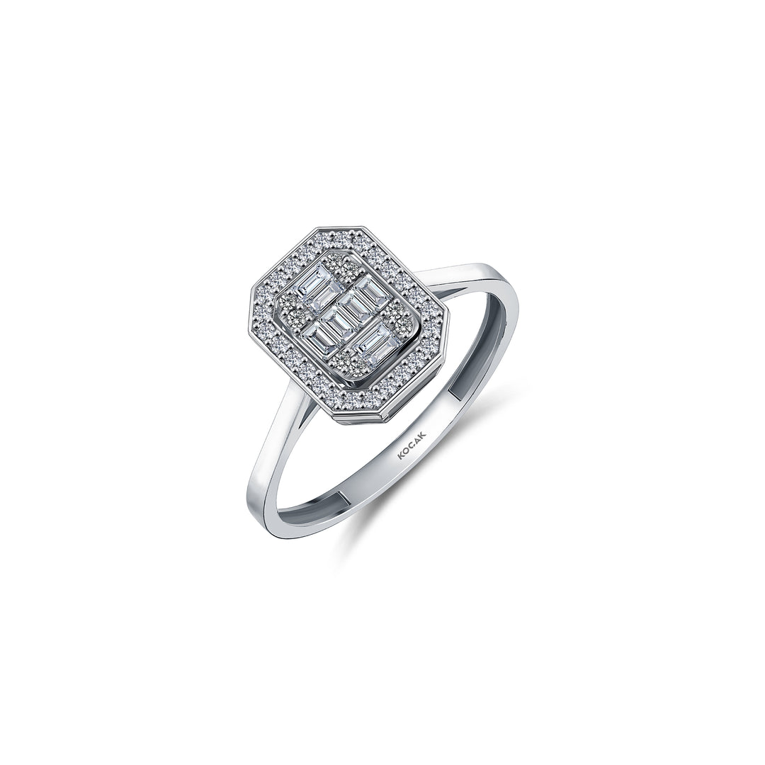 0.23 Karat Baguette Stone Set Diamond Ring