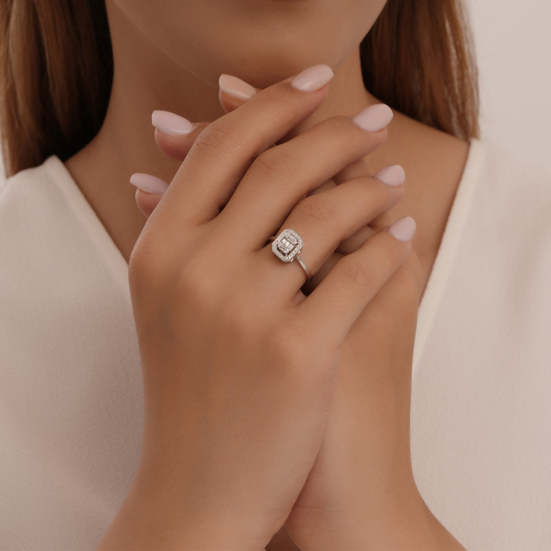 0.23 Karat Baguette Stone Set Diamond Ring