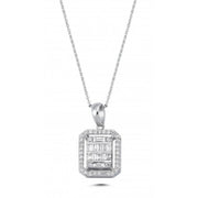 0.40 Karat Baguette Stone Set Diamond Necklace