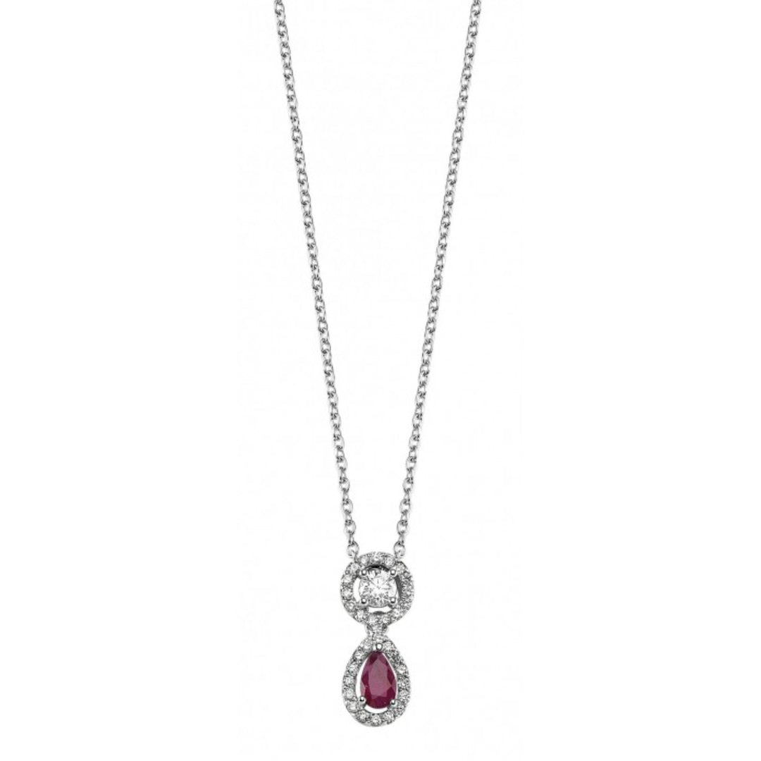 0.55 Karat Diamond Ruby Necklace