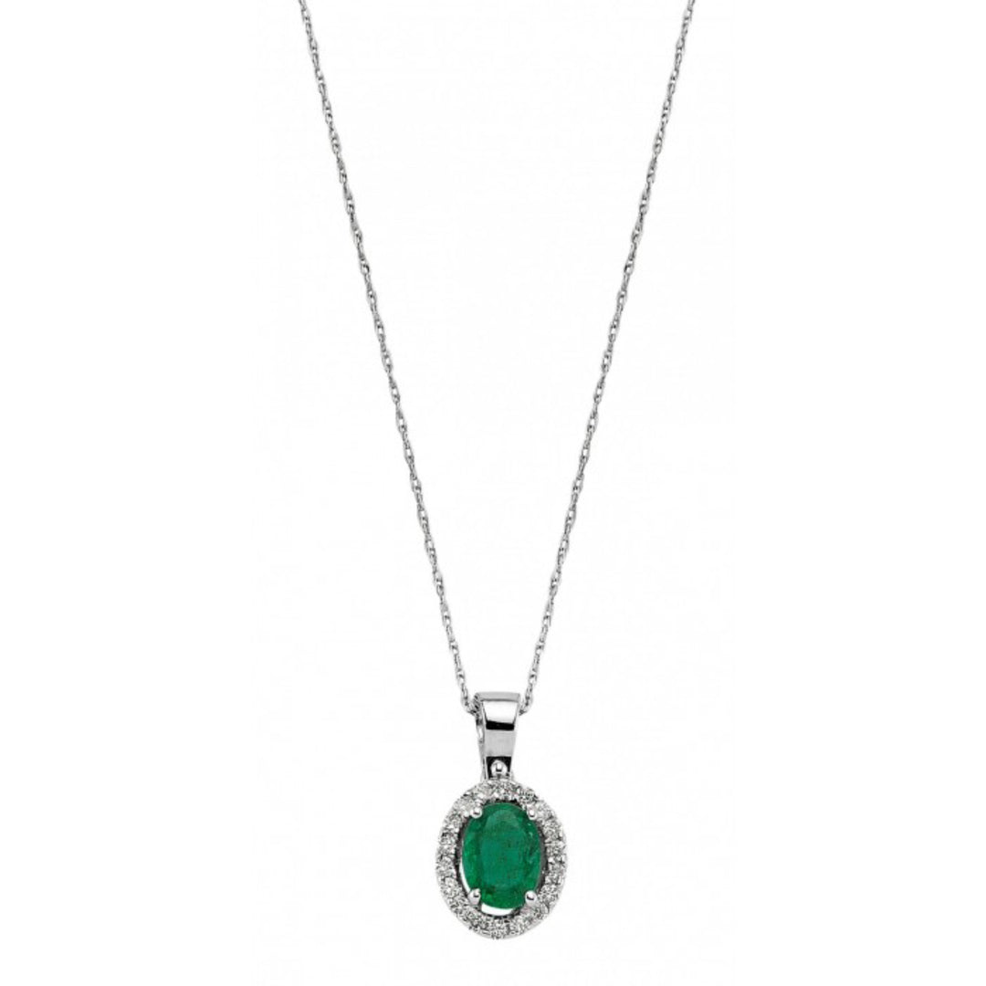 0.91 Karat Diamond Emerald Necklace