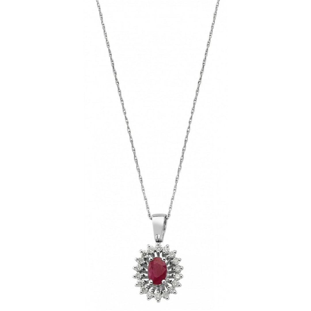 0.92 Karat Diamond Ruby Necklace