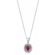 0.92 Karat Diamond Ruby Necklace