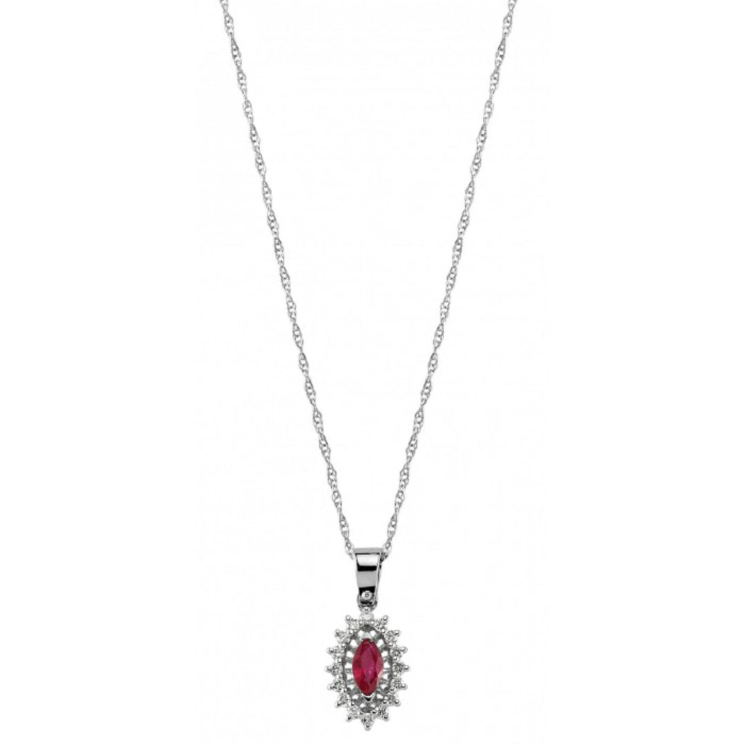 0.53 Karat Diamond Ruby Necklace