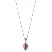 0.53 Karat Diamond Ruby Necklace