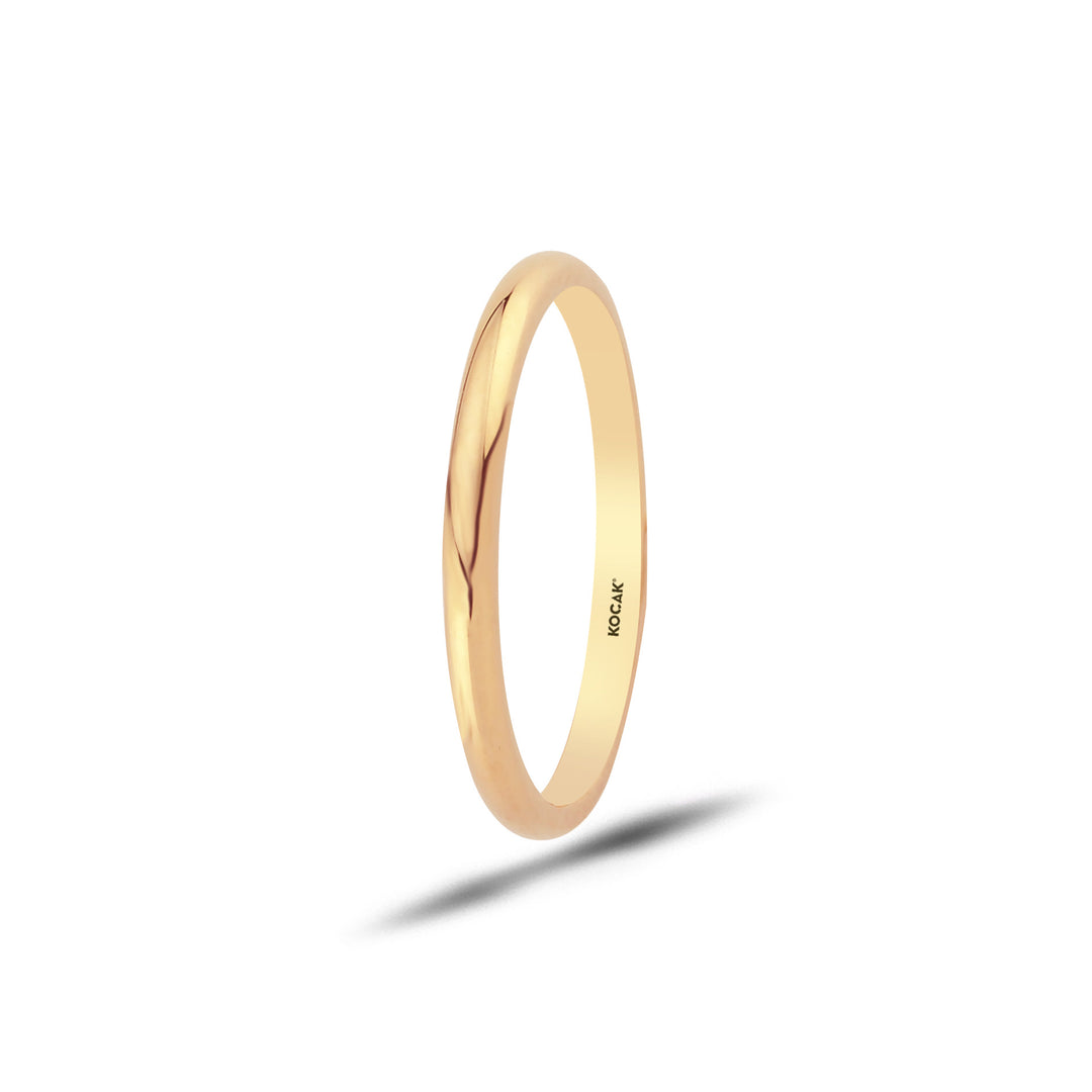 14ct 2mm Solid Domed Gold Wedding Ring