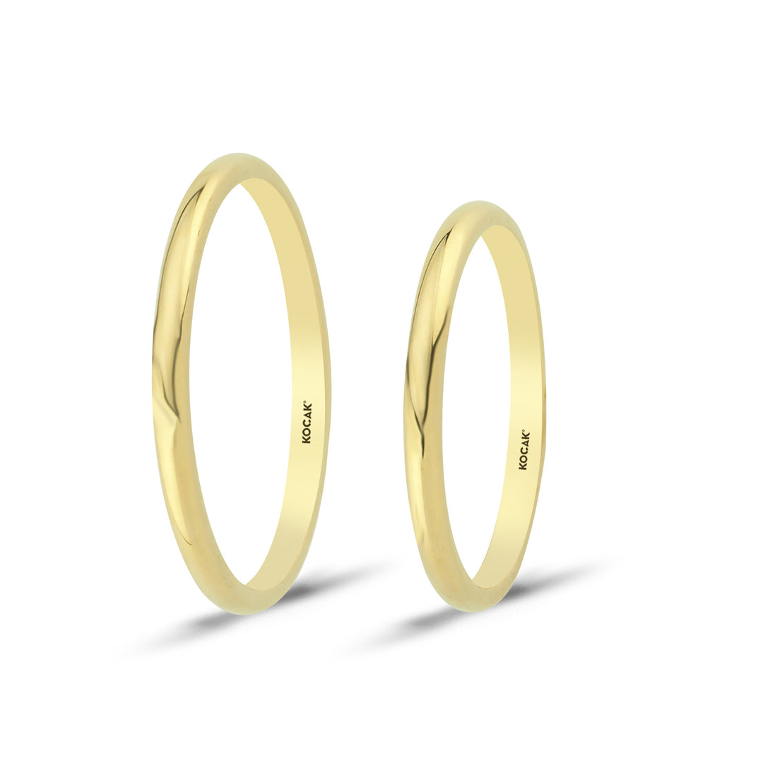 14ct 2mm Solid Domed Gold Wedding Ring