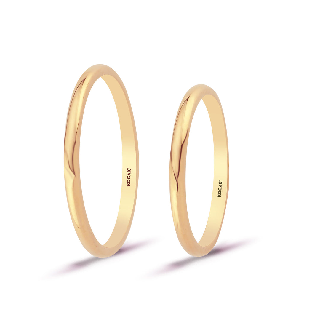 14ct 2mm Solid Domed Gold Wedding Ring