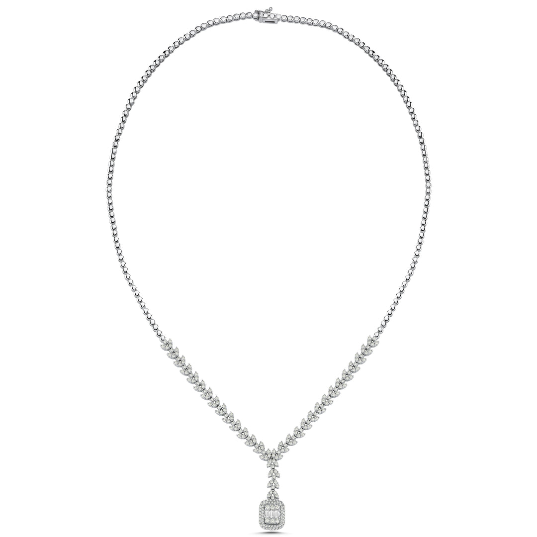 1.78 Karat Diamond Baguette Necklace