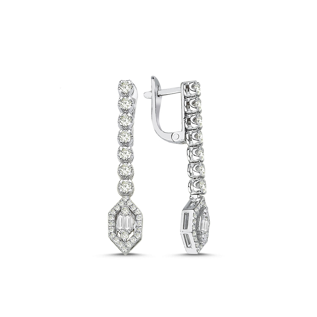 1.05 Karat Diamond Baguette Earrings