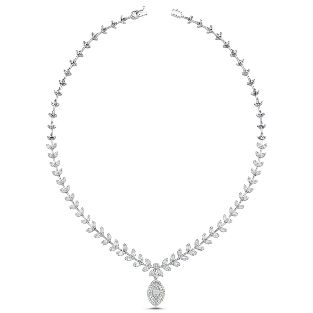 3.09 Karat Diamond Baguette Necklace
