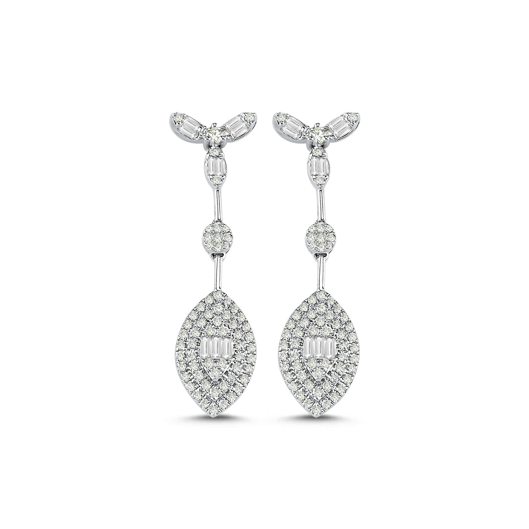 1.29 Karat Diamond Baguette Earrings