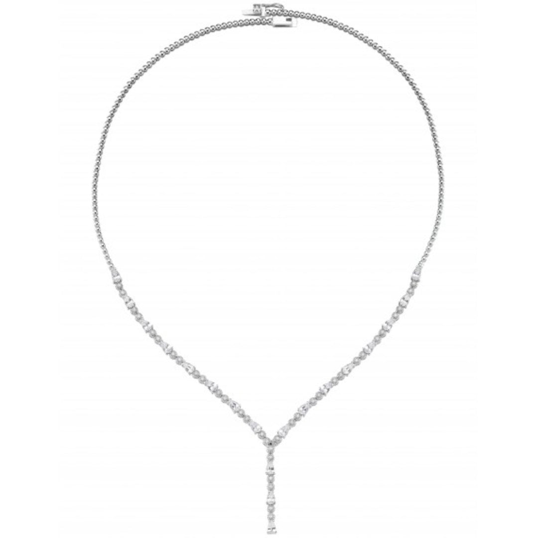 5.04 Karat Diamond and White Sapphire Stone Set Necklace