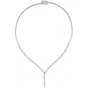 5.04 Karat Diamond and White Sapphire Stone Set Necklace