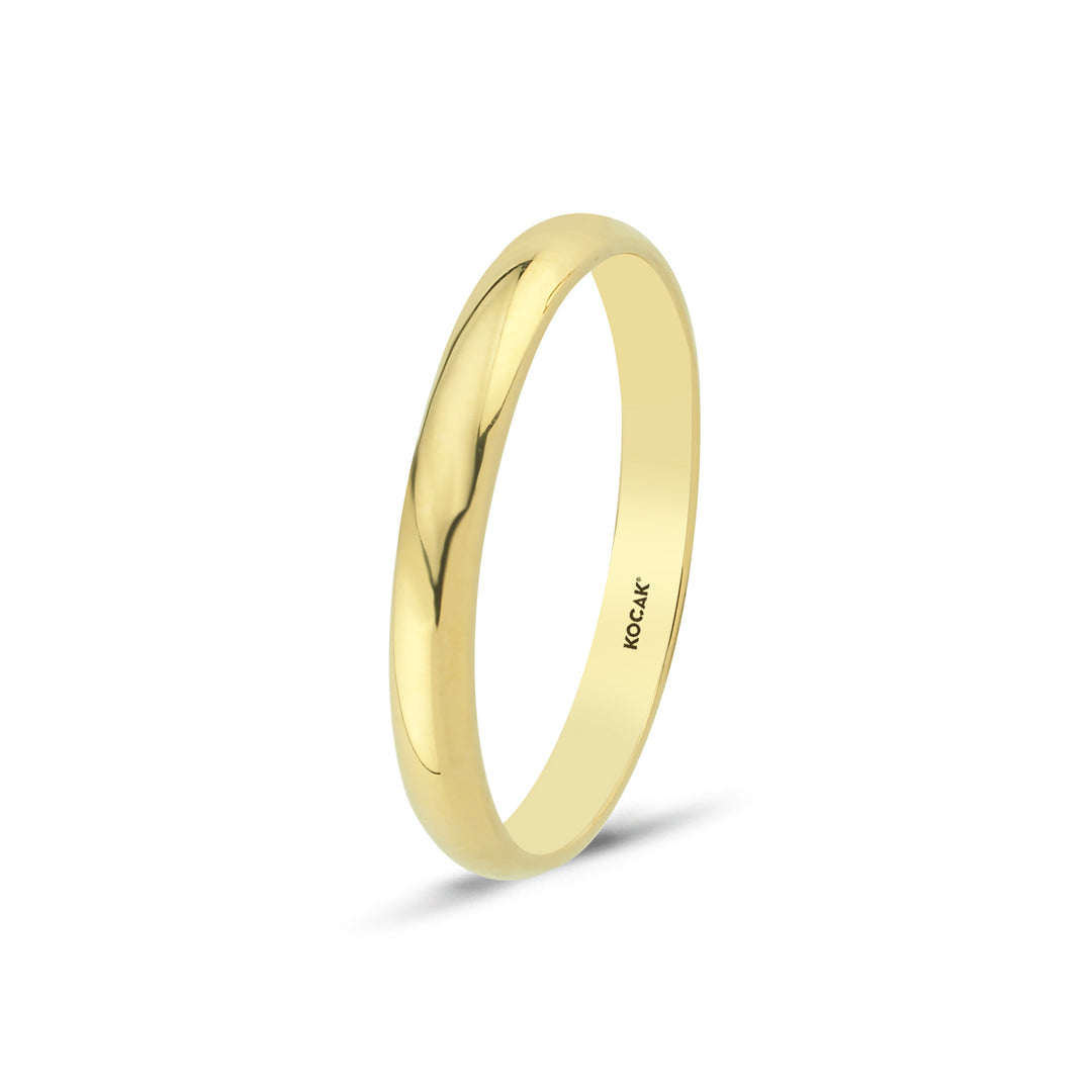 14ct 3mm Solid Domed Gold Wedding Ring