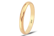 14ct 3mm Solid Domed Gold Wedding Ring