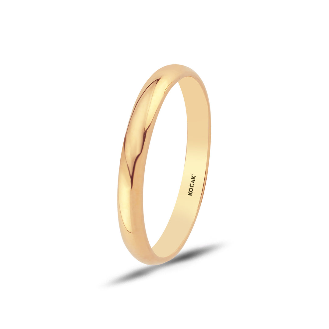 14ct 3mm Solid Domed Gold Wedding Ring