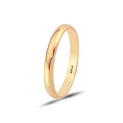 14ct 3mm Solid Domed Gold Wedding Ring