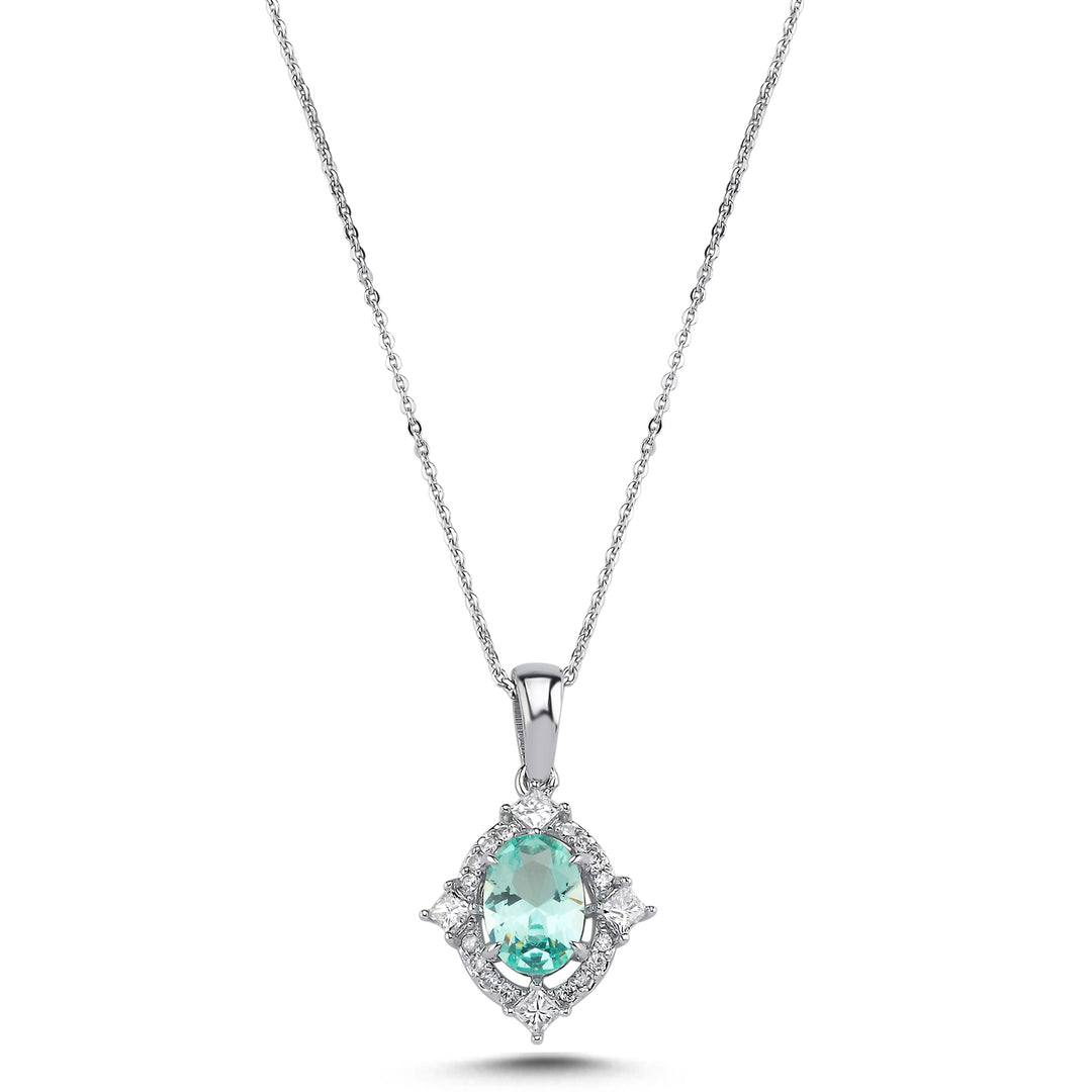 0.90 Karat Paraiba Diamond Necklace
