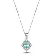 0.90 Karat Paraiba Diamond Necklace