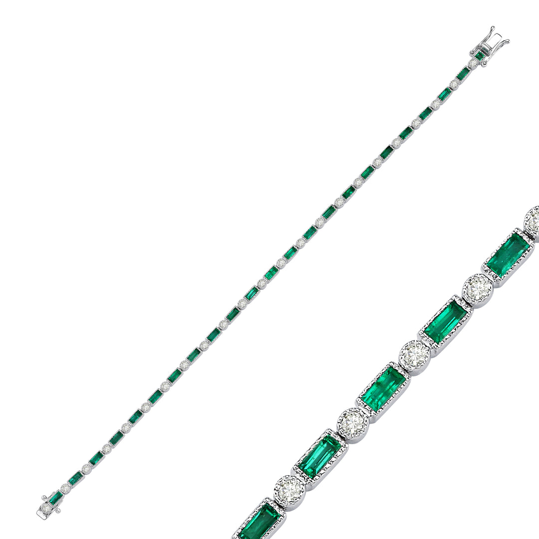 2.74 Karat Emerald Diamond Bracelet