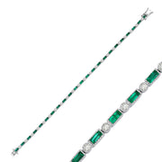 2.74 Karat Emerald Diamond Bracelet