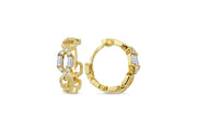 14ct Baguette Stone Set Gold Earrings
